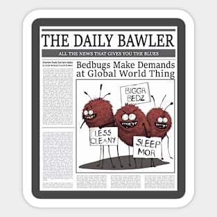 Funny bedbugs protest newspaper article Sticker